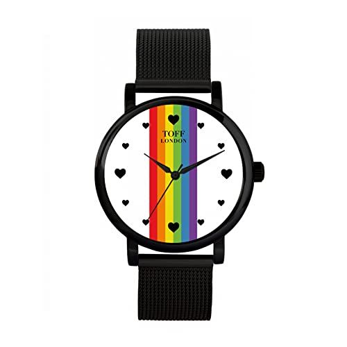 Toff London Pride Lineair wit hart wapenstokken Horloge - 5059911105989