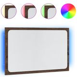 VidaXL Miroir de salle de bain avec LED 60x8,5x38 cm Bois traité Chêne brun