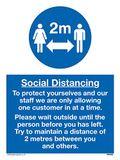 Viking Signs Social Distancing bord - Plastic Semi-rigide 1mm