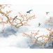 Papier peint panoramique branches oiseaux 306 cm x 255 cm