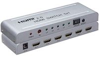 PremiumCord 4Kx2K @ 60Hz HDMI-switch 5: 1 metaal met afstandsbediening en voeding