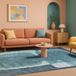 LOLA&MOI Poum Poum Clear Sky Vloerkleed - 240 x 340 cm - Blauw - Laagpolig - Gerecycled PET