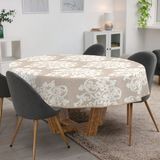 ANRO Tafelkleed Damast Beige Rond Ø120cm