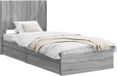 vidaXL Bedframe met opbergruimte en hoofdbord Grijs Sonoma