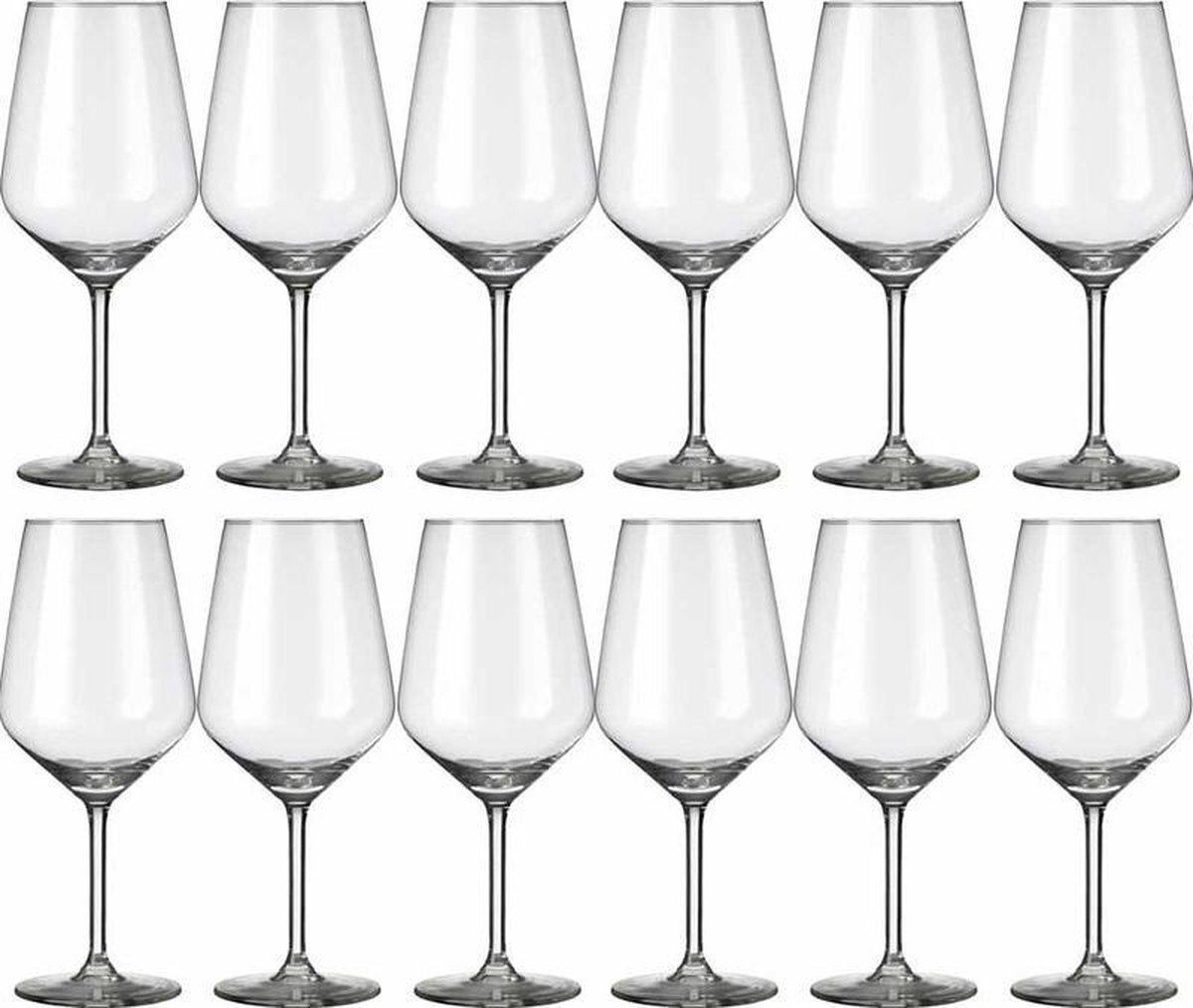 Royal Leerdam 12x Luxe wijnglazen voor witte wijn 530 ml Carre - 53 cl - Witte wijn glazen - Wijn drinken - Wijnglazen van glas