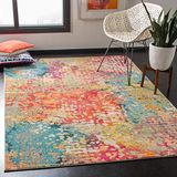Safavieh Madison Collection Ivoire et Multi Tapis à Poils Courts - 180 x 180 cm