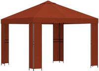 vidaXL Prieel 3 x 3 m Terracotta Polyester en Staal 190 gsm
