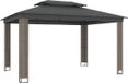 vidaXL Prieel met dubbel dak 3,94x2,96 m staal antracietkleurig