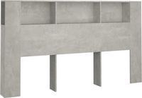 vidaXL Hoofdbordkast - 180x18,5x104,5 cm - Betongrijs