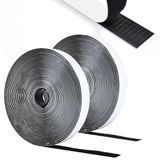 Romon Belcro Dubbelzijdig plakband, 5 m, sterke lijm, haak en lus, zelfklevend, 20 mm breed, herbruikbaar, nylon, dubbelzijdig plakband voor kantoor, muggennetten, thuis, zwart