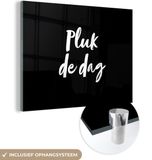 MuchoWow® Glass Painting 40x30 cm - Acrylic Glass Painting - Text - Seize the day - Quotes - Carpe diem - Photo on glass - Paintings
