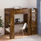 Maison Exclusive - Lit superposé avec bureau et étagères, fabriqué en chêne fumé