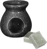 Ideas 4 Seasons Amberblokjes/geurblokjes cadeauset - eucalyptus geur - inclusief geurbrander