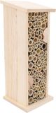 Merkloos Bijenkorf om op te hangen - Bijenhotel Hout - Tuin Decoratie - Handgemaakt Massief Hout - 29.5 cm Hoog - Natuurlijk