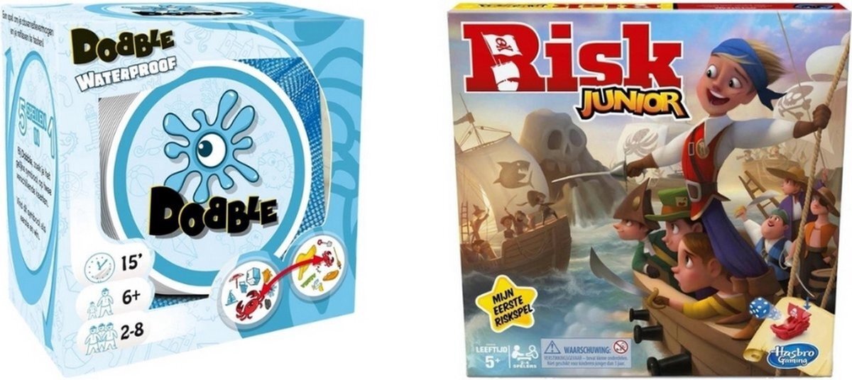 Hasbro Spellenbundel - 2 Stuks - Dobble Beach & Risk Junior