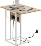 HOMCOM Bijzettafel Inklapbaar C-vormig 39 x 29 x 57 cm Houtkleur