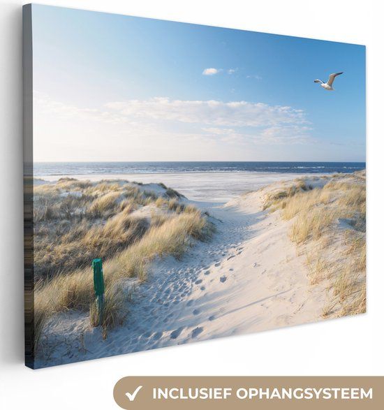 OneMillionCanvasses Canvas Schilderij - Natuur en Duinen - 160x120cm - Wanddecoratie