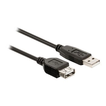 Valueline USB 2.0 Kabel - USB A - USB A - Male/Female - 3m - Zwart