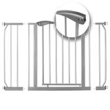 NUKIDO Trappenhek, traphek, deurhek, veiligheidshek, trap- en trapdeur, afstandpoort voor kinderen, verstelbare breedte, 75 cm - 115 cm, kleur grijs