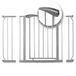 NUKIDO Trappenhek, traphek, deurhek, veiligheidshek, trap- en trapdeur, afstandpoort voor kinderen, verstelbare breedte, 75 cm - 115 cm, kleur grijs