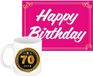 Bellatio Decorations Koffiemok 70 Jaar Vrouw Medaille Zwart Keramiek 300ml