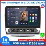 Awesafe 6+128GB Android14 Autoradio - Convient Pour Volkswagen B6 B7 CC 2010 à 2015 - Écran Radio IPS 10.1 Pouces - Carplay Android Auto Sans Fil - Écran Tactile - Navigation GPS 4G WiFi - Radio Bluetooth - 2010 2011 2012 2013 2014 2015