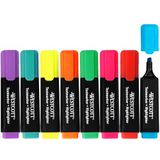 Westcott Markeerstiften, E-744252 00, 8-delige set, highlighter markers in heldere kleuren, lijndikte van 2-5 mm, premium inkt uit Duitsland