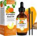 ALIVER Huile de pépins de courge Croissance des cheveux Cils Barbe Ongles Huile de peau pressée à froid Bio Vegan, 60ml