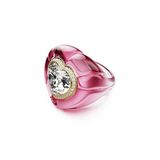 Swarovski Dulcis cocktailring, Heart-slijpvorm, Pavé, Hart, Roze