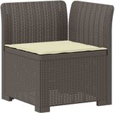 vidaXL Tuinbank met Kussen Rattan Look PP Lichtgrijs