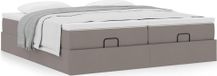 Prolenta Maison Exclusive - Ottomaans bedframe met taupekleurige matras, 180x200 cm, textiel