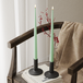 LED Bougie effilée avec vernis, 2 pièces (38 cm) Menthe