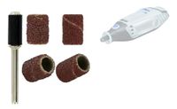 TIVOLY - Set van 4 Corund G80/G120 + Driver - Slijpen van hout en metaal - Bevestiging: Cilindrische schacht Ø3,2mm - Voor DREMEL/PROXXON en andere multifunctionele machines