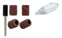 TIVOLY - Set van 4 Corund G80/G120 + Driver - Slijpen van hout en metaal - Bevestiging: Cilindrische schacht Ø3,2mm - Voor DREMEL/PROXXON en andere multifunctionele machines