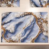 MarbLELIZED - Amerikaanse placemats, wasbaar, stoffen placemat met marmereffect, paars, set van 2 (30 x 45 cm)