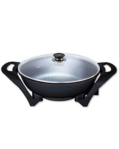 Ohmex OHM-WOK-5050 Elektrische wok, 1500 W, diameter 33 cm, instelbare thermostaat, voor spring-, stoof-, frituur- of stoomkoken
