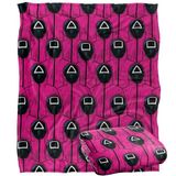 Squid Game ROZE GUARDS PATROON Silky Touch Super Zachte Sprei Deken 152 x 127 cm
