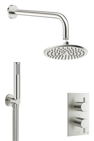 Crosswater MPRO 2 wegs regendouche 20cm inclusief thermostatische inbouw douchekraan, wandarm en handdouche chroom GTLPRO1510C