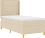 vidaXL Boxspringbed met LED-stripverlichting, Crème, 90 x 190 cm, Stof