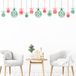 Ambiance Sticker Kerststicker, rode en groene kerstballenslinger - zelfklevende kerststickers - feestdecoratie - 110x110cm
