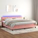 Maison Exclusive - Lit boxspring avec matelas et éclairage LED, rose, 200x200 cm, velours