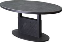 AVH-Collectie Primitivo lounge diningtafel ovaal 150x90xH51-72cm aluminium antraciet