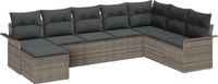vidaXL Tuinbank - Set - 8 - st - Grijs - Poly - rattan