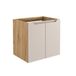 Splendor meuble de salle de bain 60 cm sous lavabo, aspect chêne, beige, avec 2 portes, MDF fraisé