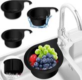 Multifonctionnel panier de vidange - 3 pièces Inox forme de cygne panier filtre - Noir