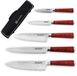 Set de couteaux, 5 couteaux, couteaux forgés, acier X50CrMoV15, manche en Pakkawood