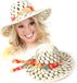 Merkloos / Sans marque Flower Power Sixties Hipppie verkleed hoed stro voor dames