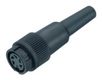 BINDER 99-0646-00-08 Bayonet Cable Connector, Female, Polyamide, Silver, Solder, IP40, 60V, 5A, -40-85°C, 9.36g, Germany