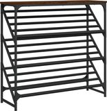 vidaXL Schoenenrek 90x30x85 cm bewerkt hout bruin eikenkleur
