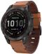 By Qubix - Leren bandje - Bruin - 22mm Quickfit - Geschikt voor Garmin Fenix 8 / 8 Pro - 47mm